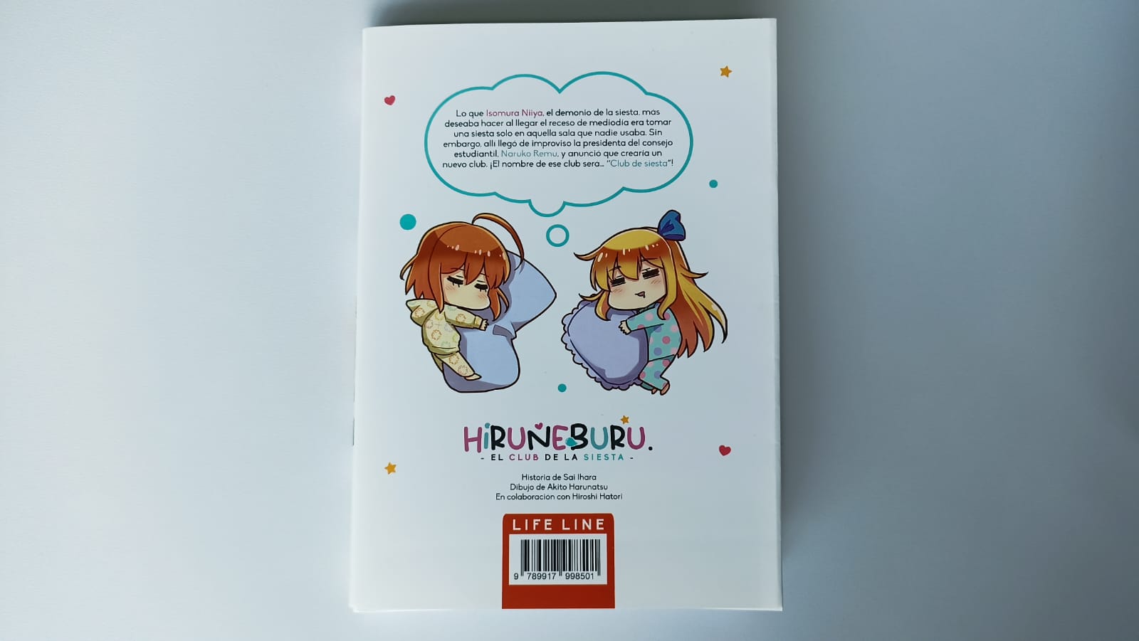 Hiruneburu, El Club de la Siesta - Reseña MangaLine Parte trasera de Hiruneburu, El Club de la Siesta - MangaLine México