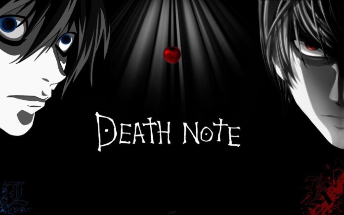 Death Note es una serie de manga escrita por Tsugumi Ōba e ilustrada por Takeshi Obata, y cuya adaptación a anime fue dirigida por Tetsurō Araki. Death Note es una serie de manga escrita por Tsugumi Ōba e ilustrada por Takeshi Obata, y cuya adaptación a anime fue dirigida por Tetsurō Araki.