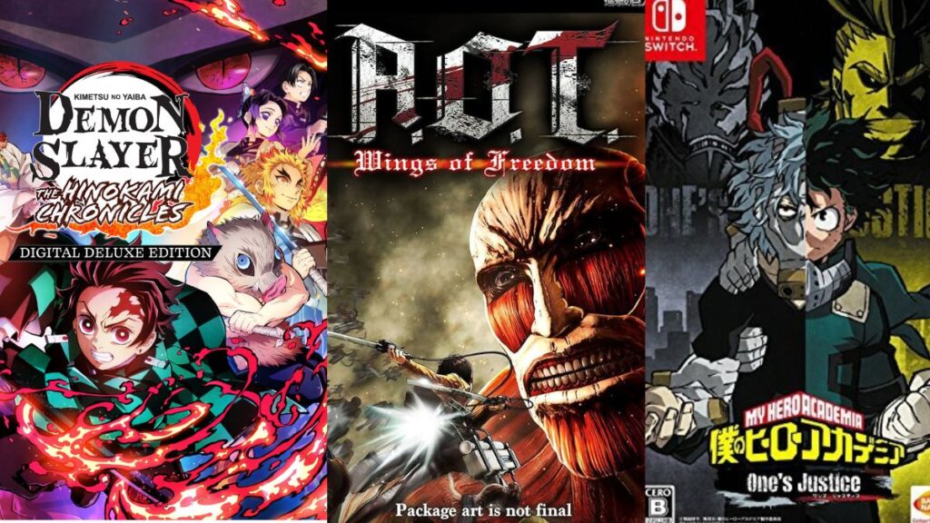 Videojuegos-Demon Slayer-Attack on Titan-My hero Academy