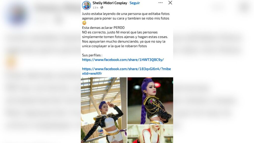 Sheliy Midori Cosplay-Perfil-Robo de fotografías.