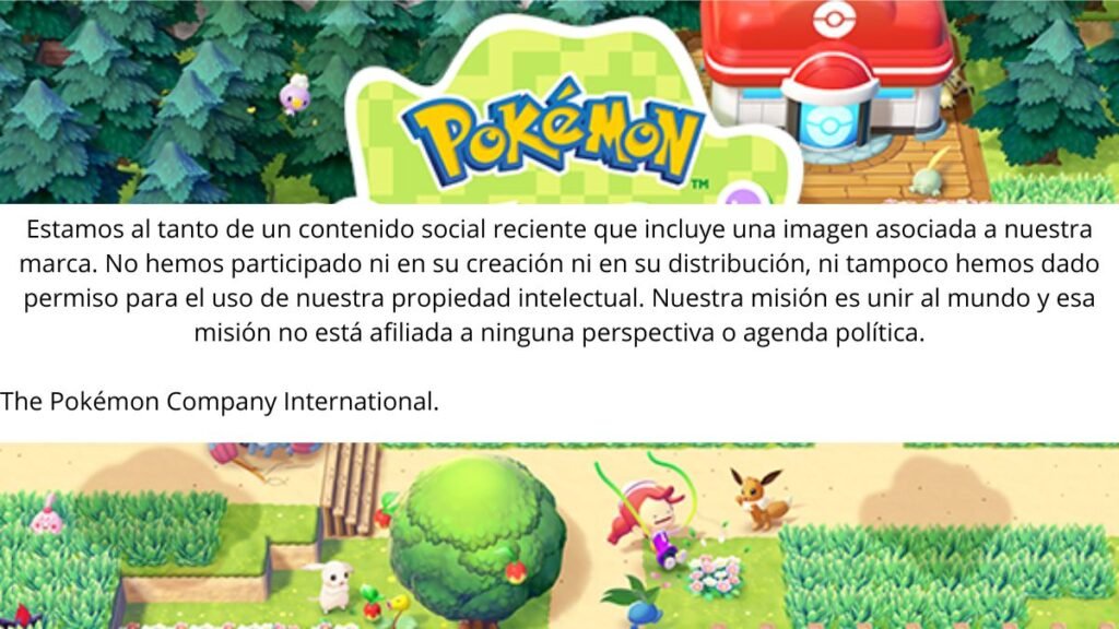 Comunicado-pokémon. Imagen ilustrativa.