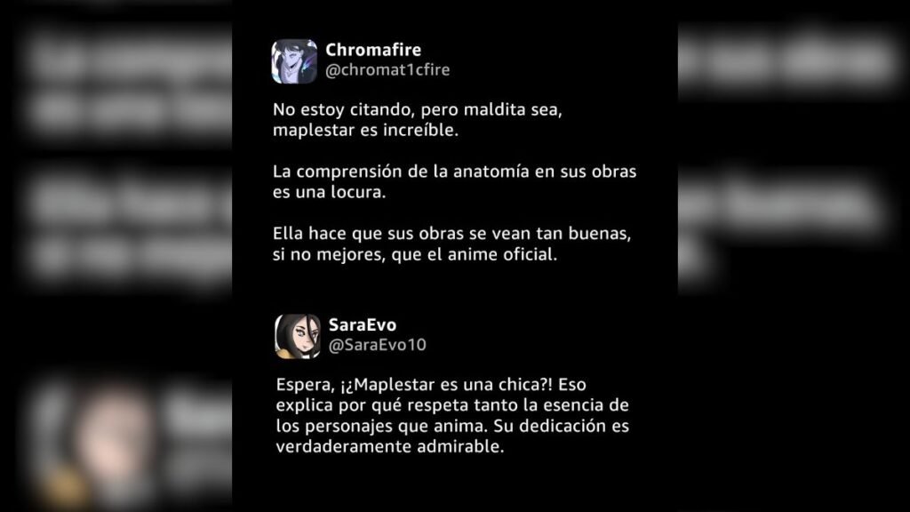 Maplestar-Tweet-sugieren que es una chica.