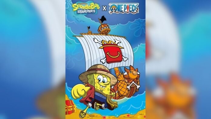 Póster-oficial-colaboración-ONE PIECE-Bob Esponja- McDonald’s